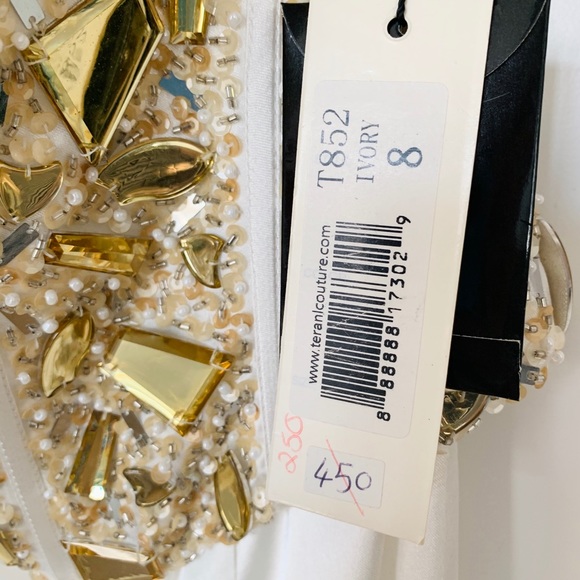 NWT - Terani Couture Ivory & Gold Gown - Picture 4 of 7